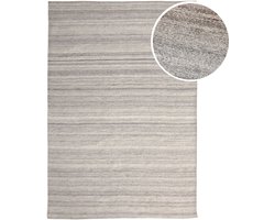 AXI Fiji Buitenkleed – Rechthoekig – 160 x 230 cm – Beige/grijs – Gestreept - Buitenkleed – Buitentapijt – Weer- en UV-bestendig – Plat geweven – Tuintapijt – Voor binnen en buiten - Handgeweven