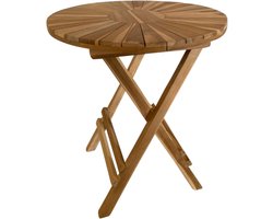 AXI Gia Teak Tuintafel Rond – 60 x 60 x 75 cm – Opklapbaar – Ronde Klaptafel – Houten Tuintafel - Bruin - Voor 2 Personen - Voor Tuin, Terras en Balkon