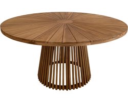 AXI Hani Teak Tuintafel Rond - Ø 150 cm – Ronde Tafel – Houten Tuintafel – Bruin – Stevige Middenpoot - Voor 6 personen – Voor Tuin, Terras en Balkon