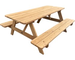 AXI Jean Picknicktafel van hout Thermowood 180 x 150 cm – Bruin – FSC 100% hout – FSC Thermowood Hemlock - Tafel en Banken – Tuintafel 6 Persoons