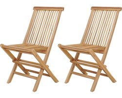 AXI Jules Teak Inklapbare Stoel Bruin – Houten inklapbare tuinstoelen – Hoge rugleuning – Set van 2 stuks – 100% Teak – 120 kg draagkracht – Tuin, terras of balkon