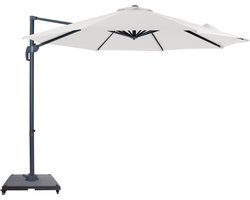 AXI Marisol Zweefparasol Ø 300cm Complete set incl. Hoes & Parasolvoet met wielen Antraciet/beige – Gepoedercoat aluminium frame met kruisvoet – 360° Draaibaar - Kantelbaar – UV werend doek