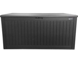 AXI Mike Opbergbox 1000 Liter – Kunststof Tuinbox – 1000 Liter – Zwart – Kussenbox met bodem Met Gasveren – Weerbestendig – 177 x 82 x 83 cm