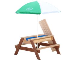 AXI Nick Zand & Water Picknicktafel (2 bankjes) met Parasol - Deluxe - Picknick tafel voor kinderen van hout