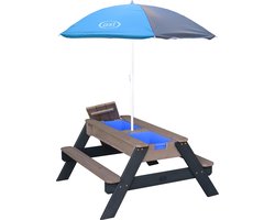 AXI Nick Zand & Water Picknicktafel in Antraciet/Grijs - Verstelbare Parasol - FSC Hout - Picknick tafel voor kinderen van hout