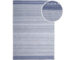 AXI Rhodos Buitenkleed – Rechthoekig – 140 x 200 cm – Blauw – Geometrisch patroon - Buitenkleed – Buitentapijt – Weer- en UV-bestendig – Plat geweven – Tuintapijt – Voor binnen en buiten - Handgeweven