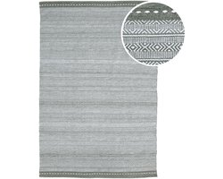 AXI Rhodos Buitenkleed – Rechthoekig – 160 x 230 cm – Groen – Geometrisch patroon - Buitenkleed – Buitentapijt – Weer- en UV-bestendig – Plat geweven – Tuintapijt – Voor binnen en buiten - Handgeweven