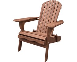 AXI Rosalie Adirondack Stoel Coffee – Houten loungestoel met armleuningen – Opklapbaar - Hoge rugleuning - Tuinstoel – 75,5 x 86,5 x 85 cm – FSC 100% Hemlockhout