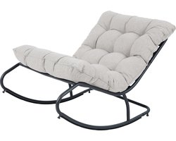 AXI Ruby Schommelstoel Zwart/beige – Schommelstoel Buiten - met Dikke Kussens – Metalen Frame – Lounge Tuinstoel met Schommelfunctie