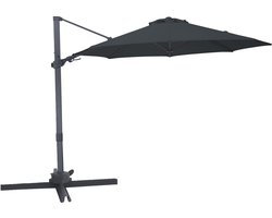 AXI Solis Zweefparasol Ø 300cm Antraciet/grijs incl. Hoes – Gepoedercoat frame met kruisvoet – 360° Draaibaar - Kantelbaar