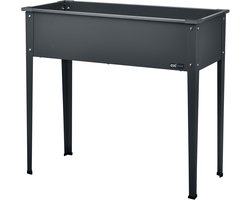 AXI Verhoogde Plantenbak van Metaal – Metalen Moestuinbak op Poten 100 x 30 x 80 cm – Met Drainage – Verhoogde moestuin – Gepoedercoat Staal – Plantenbak voor Tuin en Balkon