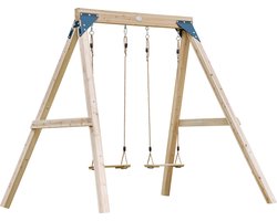 AXI Yuna Dubbele houten Schommel Bruin - FSC hout - Vrijstaande schommelset met 2 houten schommelzitjes - Schommelset voor kinderen - 10 jaar Garantie