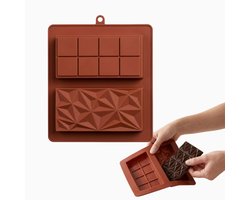 AXIMO Siliconen Chocolade Mal Reep – Gevulde Chocoladerepen – 2 stuks – Diep (2,5 cm) – Anti-aanbak & Flexibel – BPA-vrij – Voor DIY Chocolate Bars