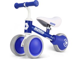 AyeKu - Baby Peuter Loopfiets - Stille Wielen - Verstelbare Zitting - 1-3 jaar - Blauw