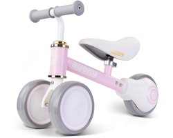 AyeKu - Baby Peuter Loopfiets - Stille Wielen - Verstelbare Zitting - 1-3 jaar - Roze