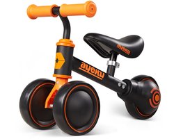 AyeKu - Baby Peuter Loopfiets - Stille Wielen - Verstelbare Zitting - 1-3 jaar - Zwart