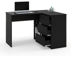 AZ Home Hoekbureau Malmo Rechts Zwart Mat Bureau Computer desk