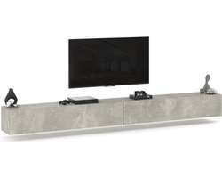AZ Home Tv Kast Young 300 cm Grijs Betonlook Tv Meubel Hangend Kast Zwevend Woonkamer