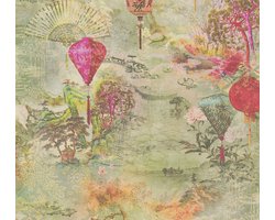 AZIATISCH BEHANG | Themabehang - groen geel rood - A.S. Création Asian Fusion