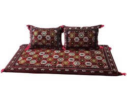 Aziatisch grondmatras (Toshak) / zitmatras met rugkussens - 180 x 72 x 10 cm