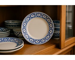 Aziatisch servies - Bord plat Ø19 - Handgeschilderd (set van 2)