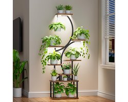 Azomor® Decoratieve plantenstandaard met groeilicht en 8 niveaus voor binnen en buiten