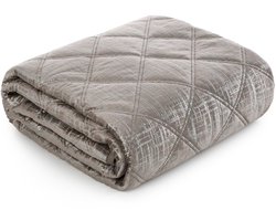 Azomor® Elegante en Luxe Bedsprei van Fluweel met Zilveren Accenten en Diamantpatroon