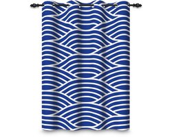 Azomor® Geometrisch verduisterend gordijn met traditionele golfpatronen en thermische isolatie 135 x 229 cm