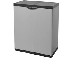 Azomor® Modulaire grijze kast met twee deuren en weerbestendige PVC-constructie