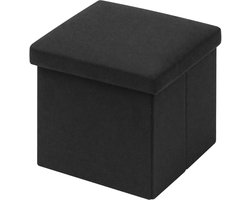 Azomor® Opvouwbare grijze opbergpoef met deksel voor kinderen en volwassenen