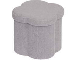 Azomor® Opvouwbare grijze zitbank met opbergruimte en bloemendesign