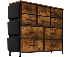 Azomor® Ruime opbergkast met 10 stoffen lades en metalen frame voor elke kamer
