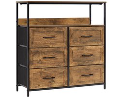 Azomor® Ruime opbergkast met zes stoffen lades voor elke kamer in huis