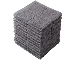 Azomor® Set van 12 grijze katoenen theedoeken voor veelzijdig keuken- en huishoudgebruik