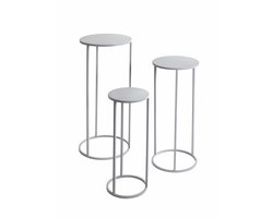 Azomor® Set van drie moderne grijze metalen plantenstandaarden voor buitengebruik