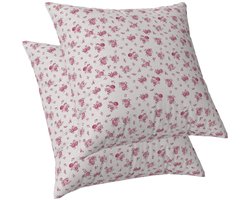 Azomor® Set van twee rustieke kussenhoezen met bloemenpatroon voor tuin of woonkamer