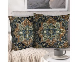 Azomor® Set van twee stijlvolle sierkussenhoezen in Boho en vintage stijl