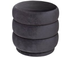 Azomor® Stijlvolle en Comfortabele Fluwelen Kruk in Grijze Kleur voor Binnengebruik