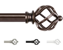 Azomor® Uittrekbare bronzen gordijnroede met decoratieve eindstukken voor diverse ruimtes