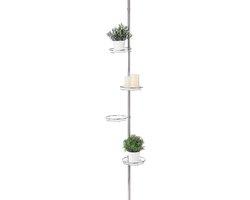 Azomor® Verstelbare plantenstandaard met vier glazen planken en telescopisch systeem