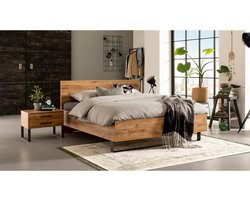 B Bright Bed Craft met lattenbodems Bossflex 400 en Maxi Plus Pure matrassen - 180 x 210 cm - eiken