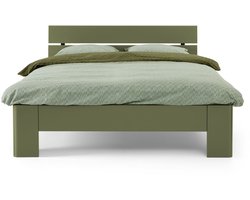 B Bright Bed Fresh met hoofdbord - 140 x 200 cm - rietgroen