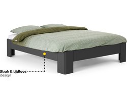 B Bright Fresh 400 Bed 160 x 220 cm - Bedframe Antraciet - Bedombouw - Instaphoogte: 40cm - Tweepersoonsbedden