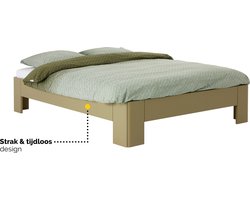 B Bright Fresh 400 Bed 180 x 210 cm - Bedframe Rietgroen - Bedombouw - Instaphoogte: 40cm - Tweepersoonsbedden