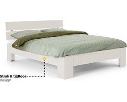 B Bright Fresh 400 Bed met Hoofdbord 120 x 200 cm - Bedframe Wit - Bedombouw - Instaphoogte: 40cm - Tweepersoonsbedden