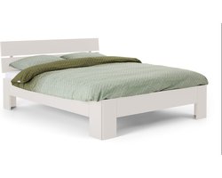 B Bright Fresh 400 Bed met Hoofdbord 140 x 210 cm - Bedframe Wit - Bedombouw - Instaphoogte: 40cm - Tweepersoonsbedden