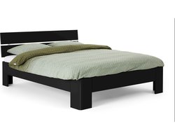 B Bright Fresh 400 Bed met Hoofdbord 160 x 200 cm - Bedframe Zwart - Bedombouw - Instaphoogte: 40cm - Tweepersoonsbedden