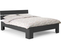 B Bright Fresh 400 Bed met Hoofdbord 90x210cm - Bedframe Antraciet - Eenpersoonsbedden - Instaphoogte: 40cm