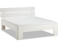 B Bright Fresh 450 Bed met Hoofdbord 120 x 210 cm - Bedframe Wit - Bedombouw - Instaphoogte: 45cm - Tweepersoonsbedden