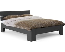 B Bright Fresh 450 Bed met Hoofdbord 120 x 220 cm - Bedframe Antraciet - Bedombouw - Instaphoogte: 45cm - Tweepersoonsbedden